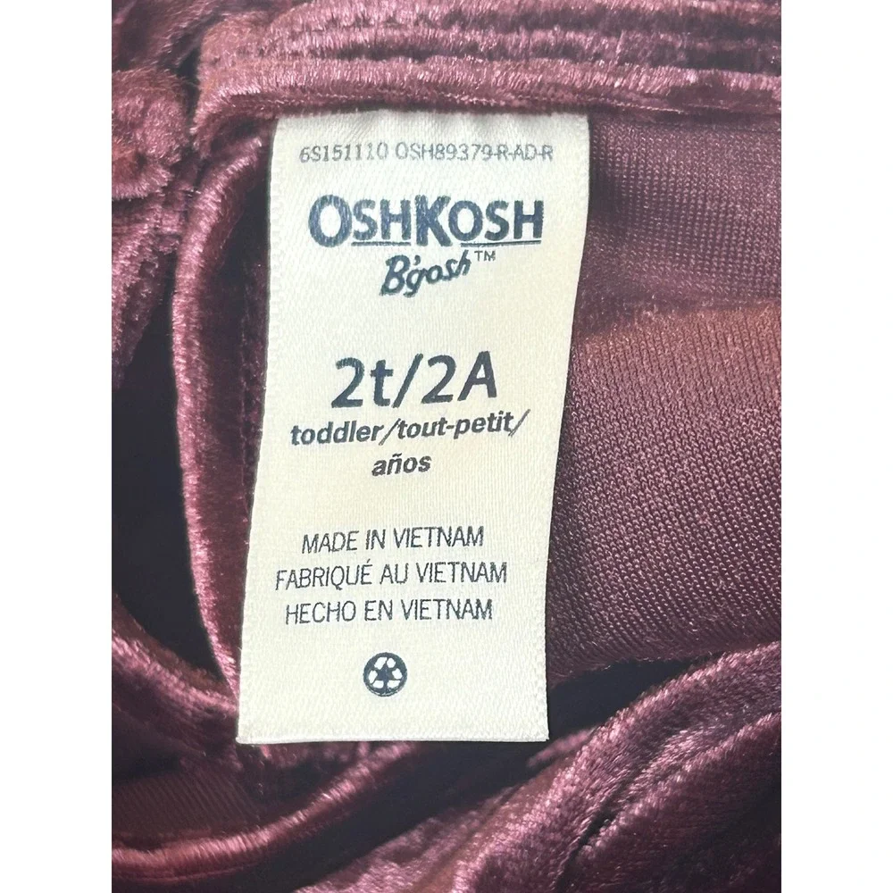 OshKosh B'gosh Tiered Dress Toddler 2T Purple Velvet Holiday